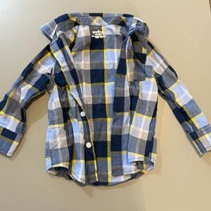 2T Blue and yellow Button Up
